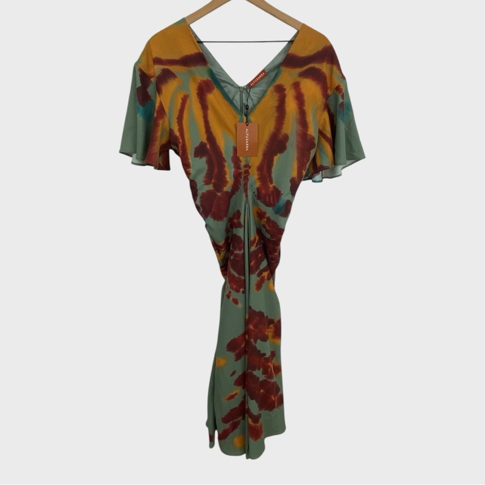 Altuzarra NEW Pelopenese Tie Dye V Neck Midi Dress NWT Size 36 - Picture 4 of 11